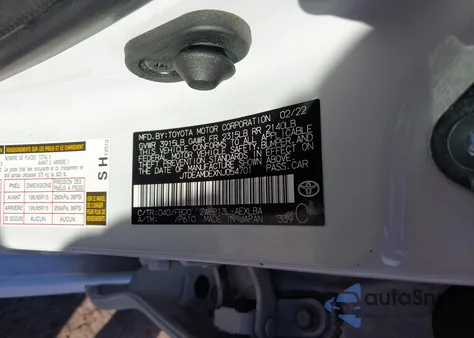 2022 Toyota Corolla Hybrid Le z USA, uszkodzony, nr VIN JTDEAMDEXNJ054701